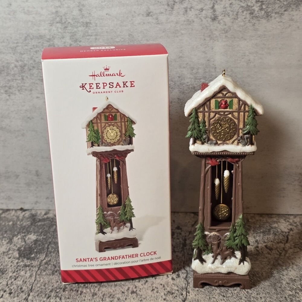 2014 Santa's Grandfather Clock Hallmark KOC Member Exclusive New